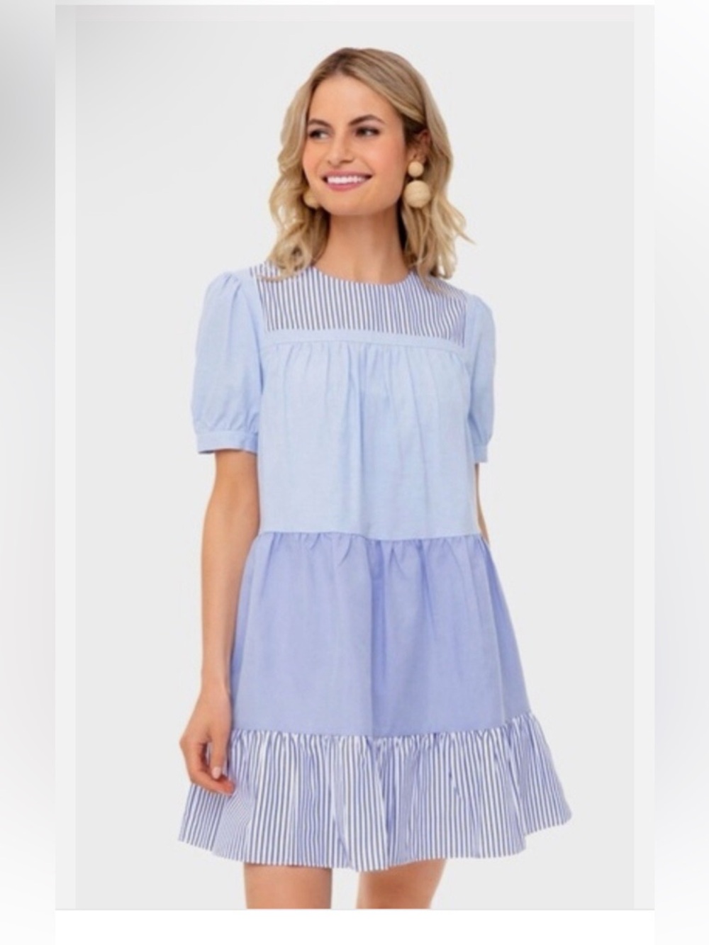 Pomander Place for Tuckernuck Blue Striped Quinn Mini Dress Sz XS